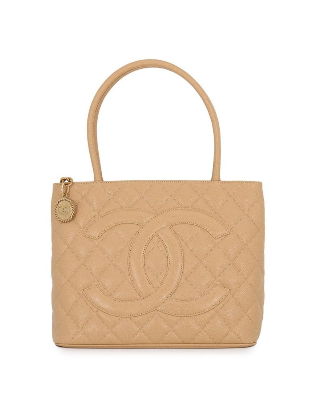 Chanel Tote Bag Reissue CC Logo Quilted Caviar Leather